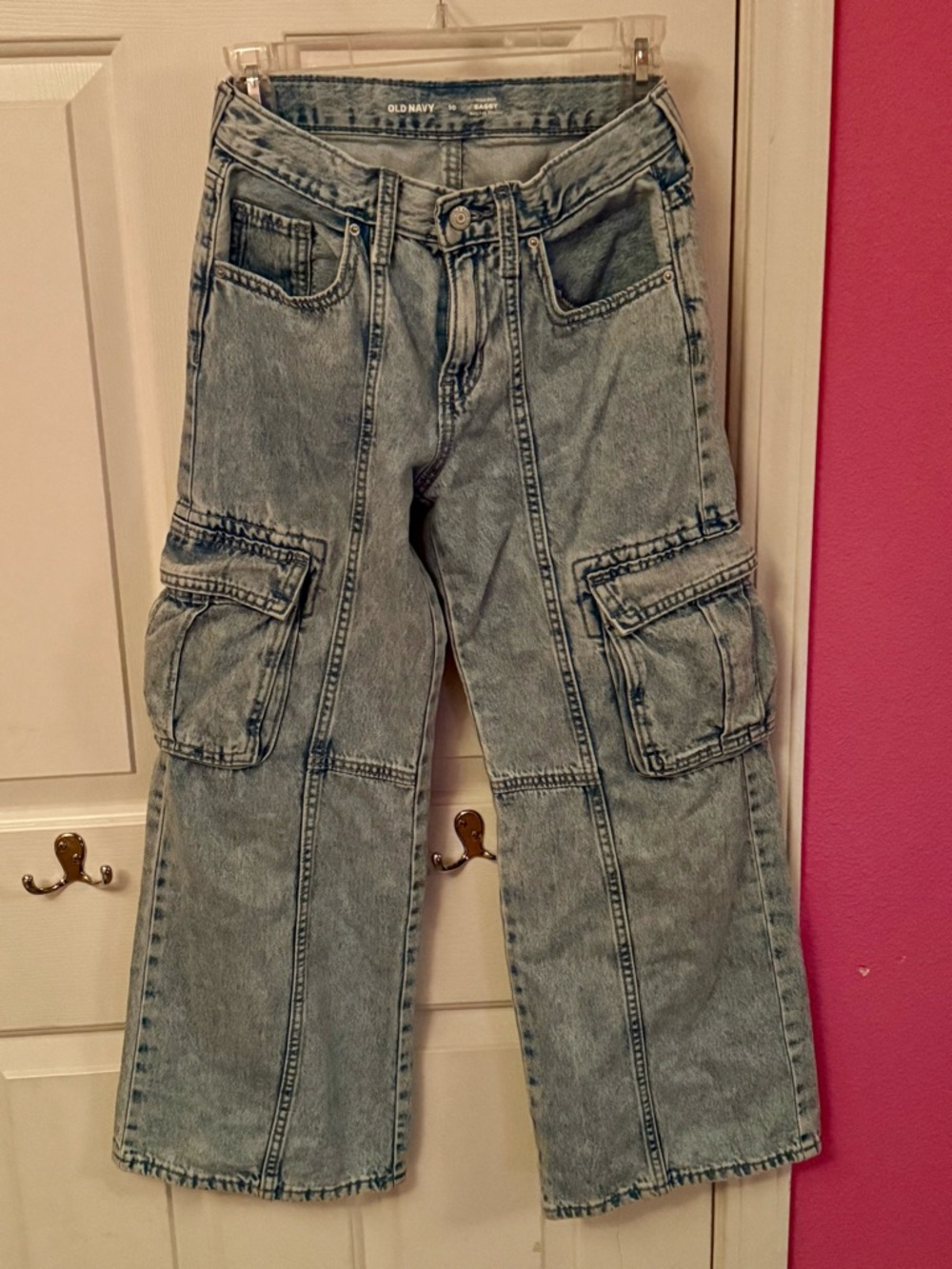 Old Navy Men's Light Blue Relaxed Cargo Jeans